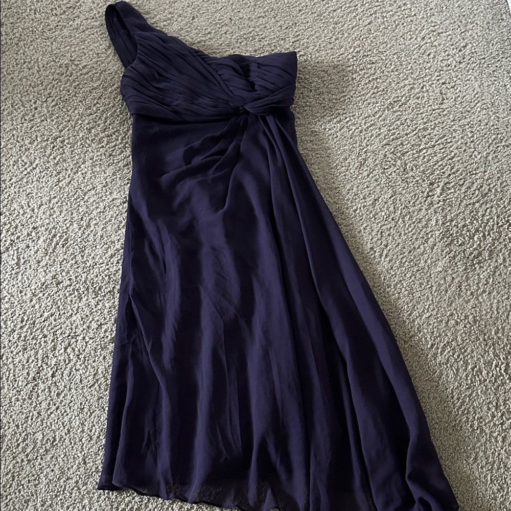 David's Bridal One-Shoulder Dark Purple Dress- New!!!